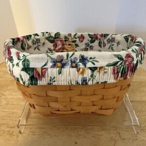 Longaberger 1998 Hexagon 10" Generations Basket With Garden Splendo Liner